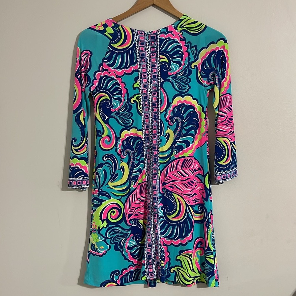 Lilly Pulitzer Dress Womens XS Blue Pink Private Island Engineered Preppy - Picture 8 of 8